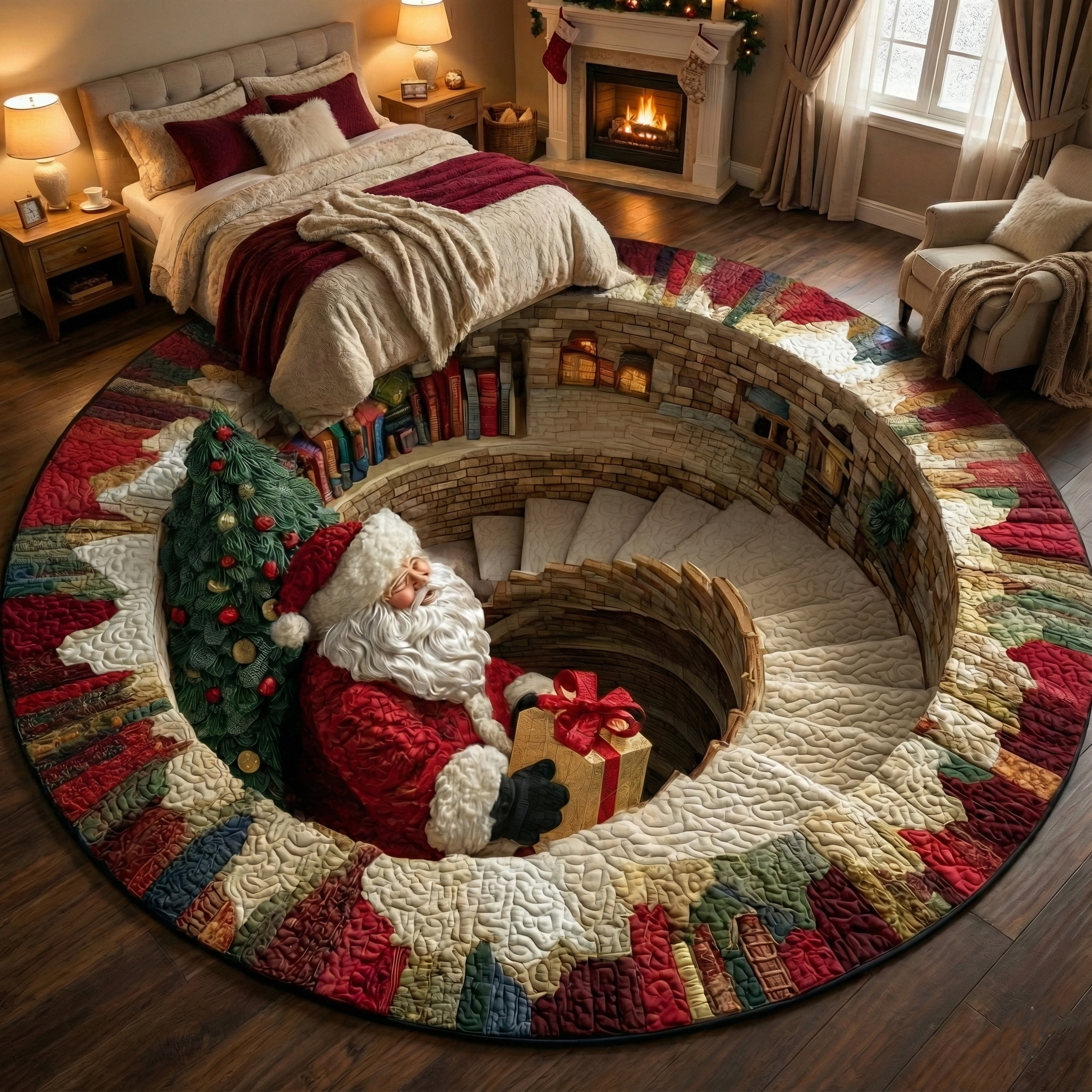 🎁 Jolly Workshop Quilted Round Mat GFTOTP13788 🎅