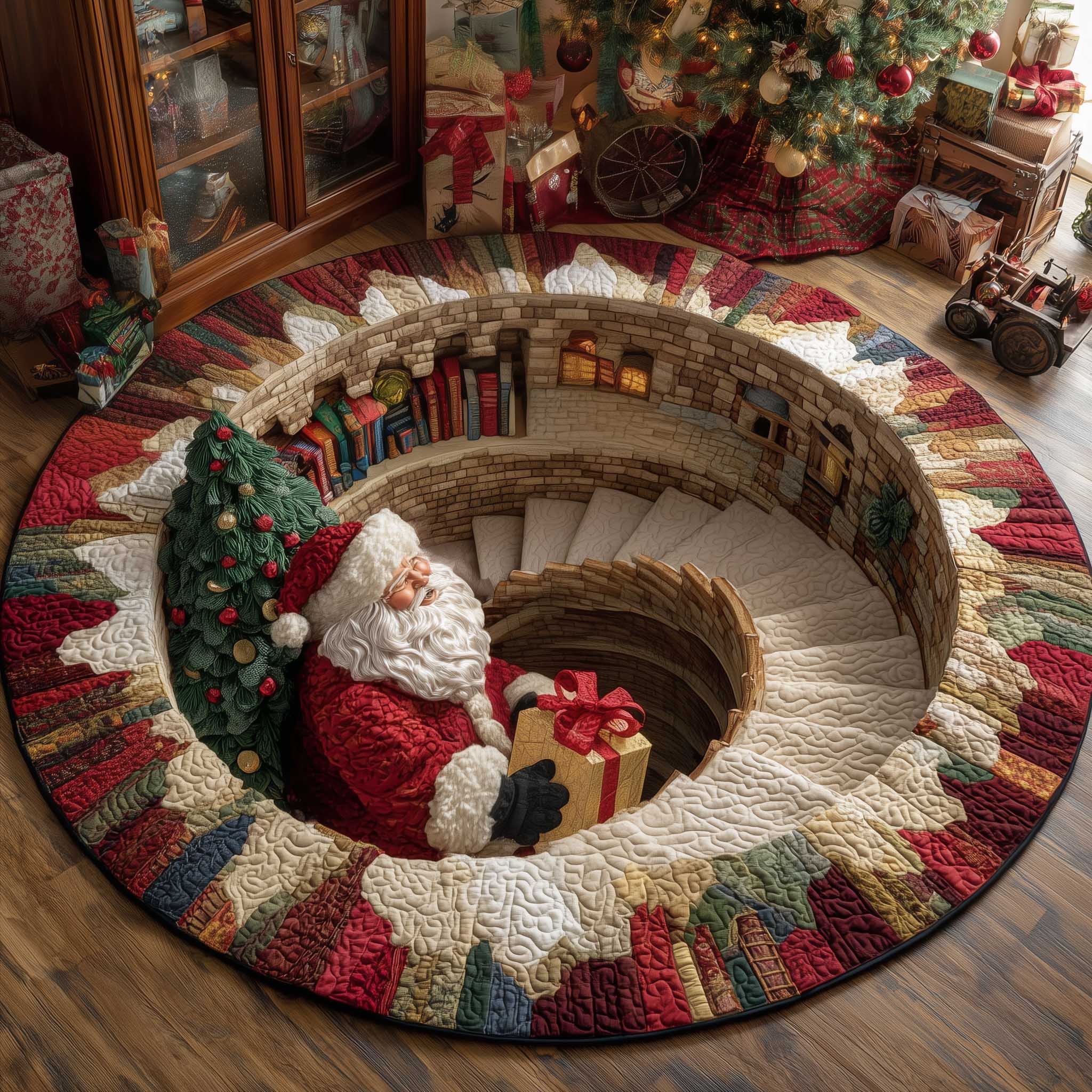 🎁 Jolly Workshop Quilted Round Mat GFTOTP13788 🎅