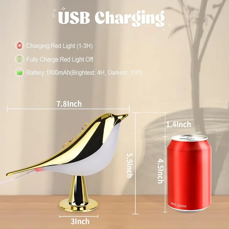 🔥ON SALE🔥Small Bird Touch Lamp🐦Dimmable and Cordless Bird Night Light✨