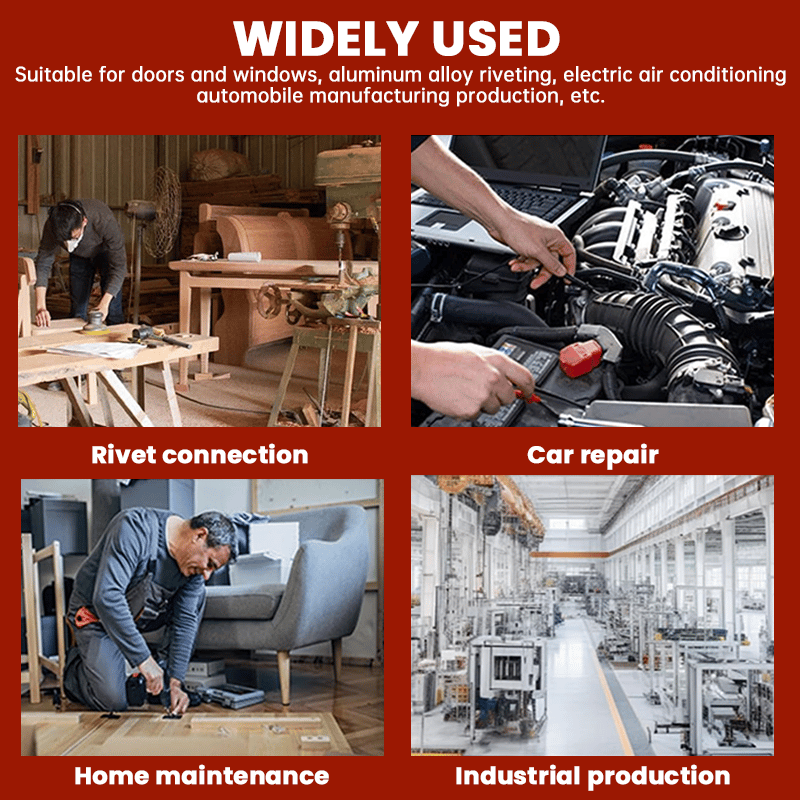 🛠️Pro-Grade Electric Rivet Gun Adapter – 💥With 4 Nozzle Sizes for Home DIY, Automotive & Industrial Use ⚡Turn Your Drill into a Riveting Beast!