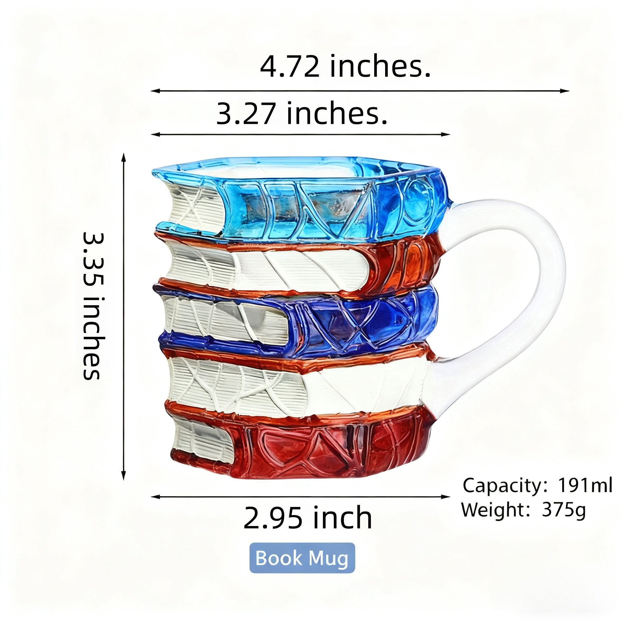 📚 Stacked Books Glass Mug