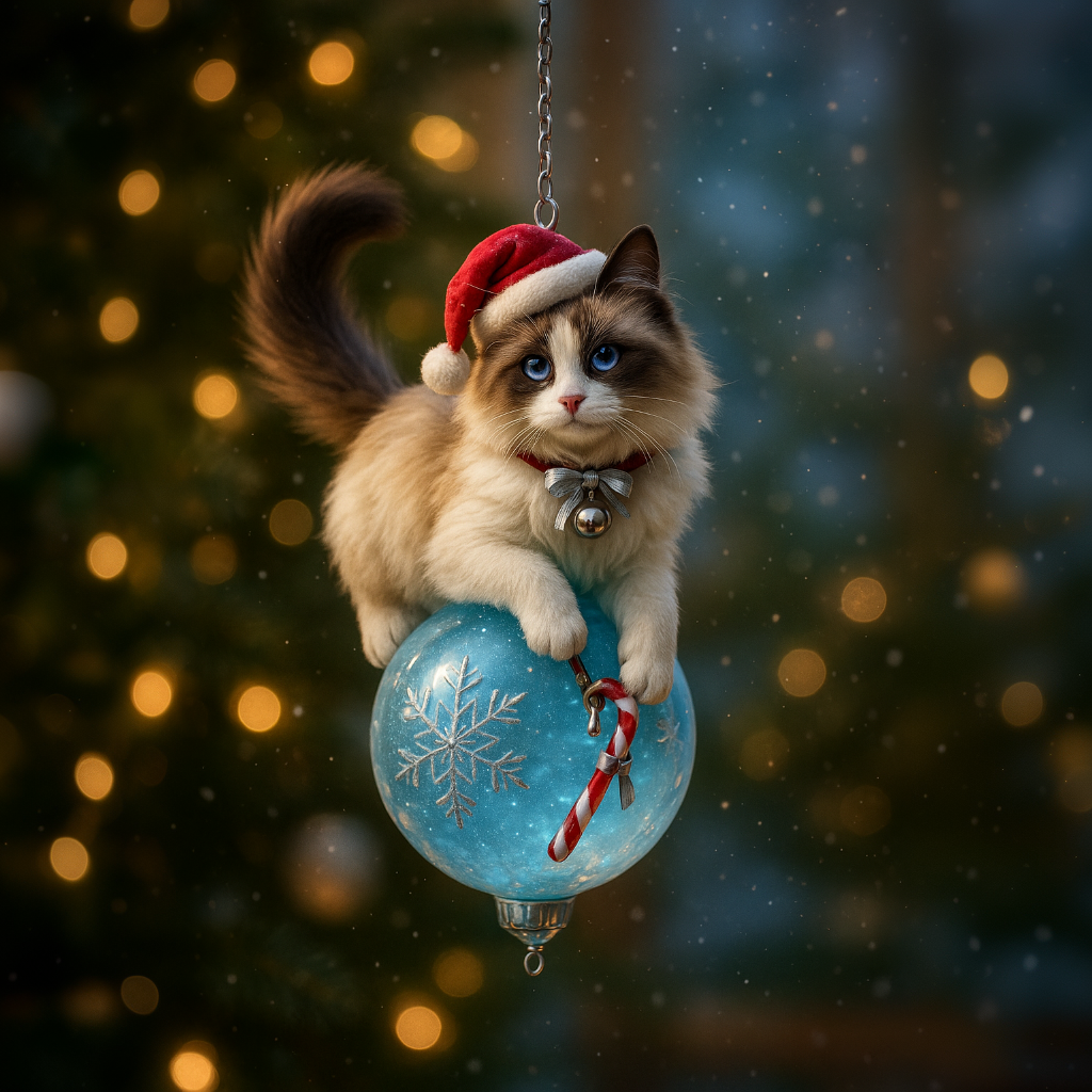 🎁Cute Cat Christmas Tree Ornament - Festive Feline Fun for Your Tree🎄