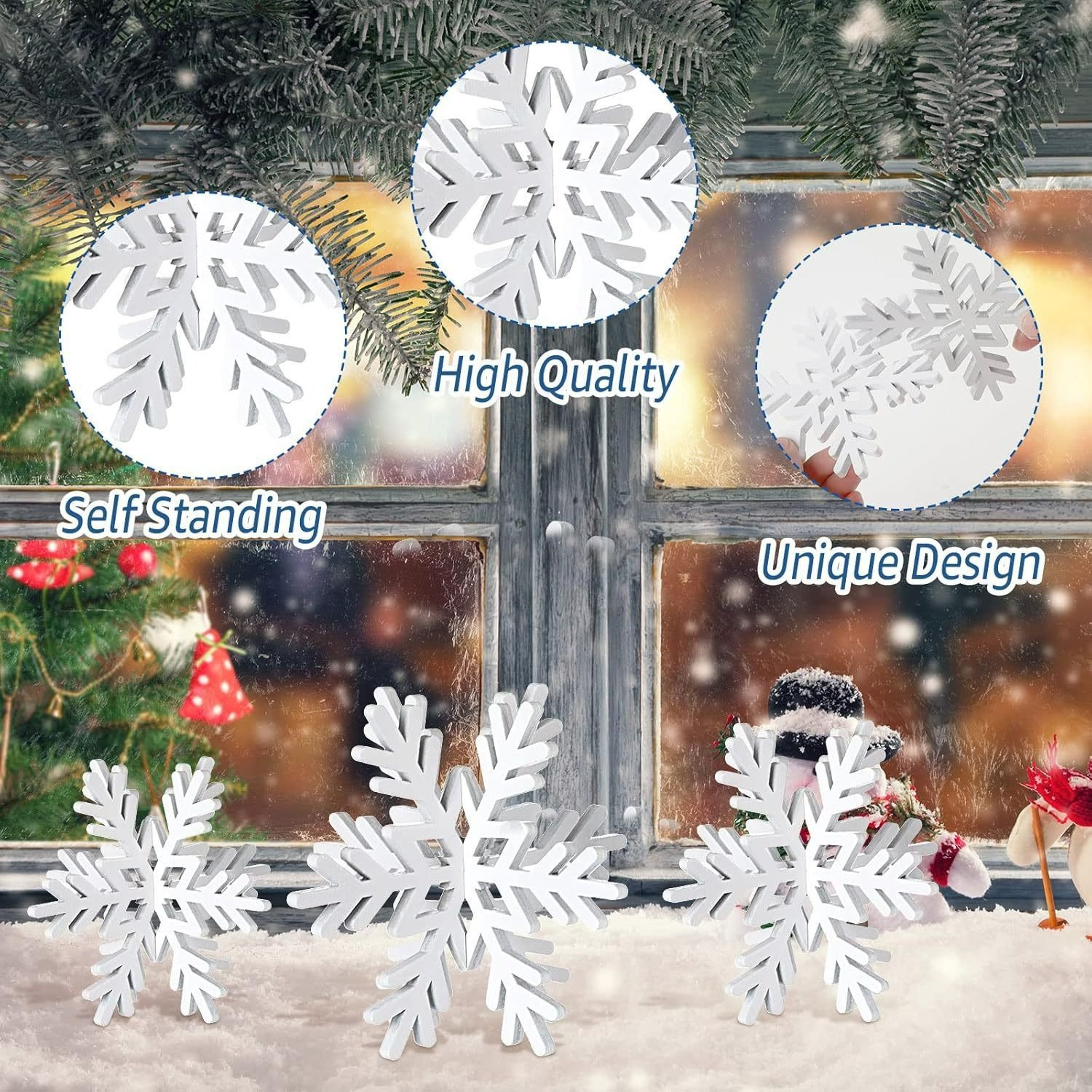 🔥Christmas 3D Snowflakes for Winter Wonderland Party Home Office ( 3Pcs )⭐❄