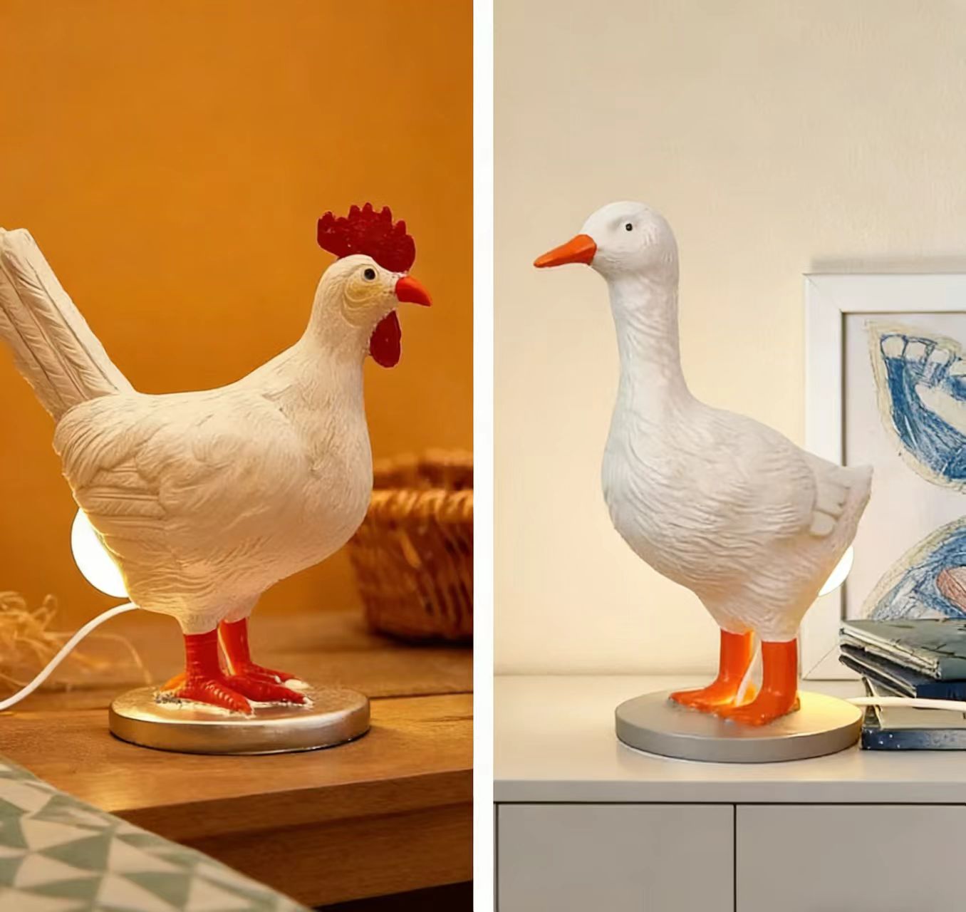 🔥 BIG SALE - 47% OFF🔥Chicken Design Desktop Decorative Light, 1 Count Cute Resin Animal Design Desktop Decorative Light, Creative Desktop Light for Home Office Decor