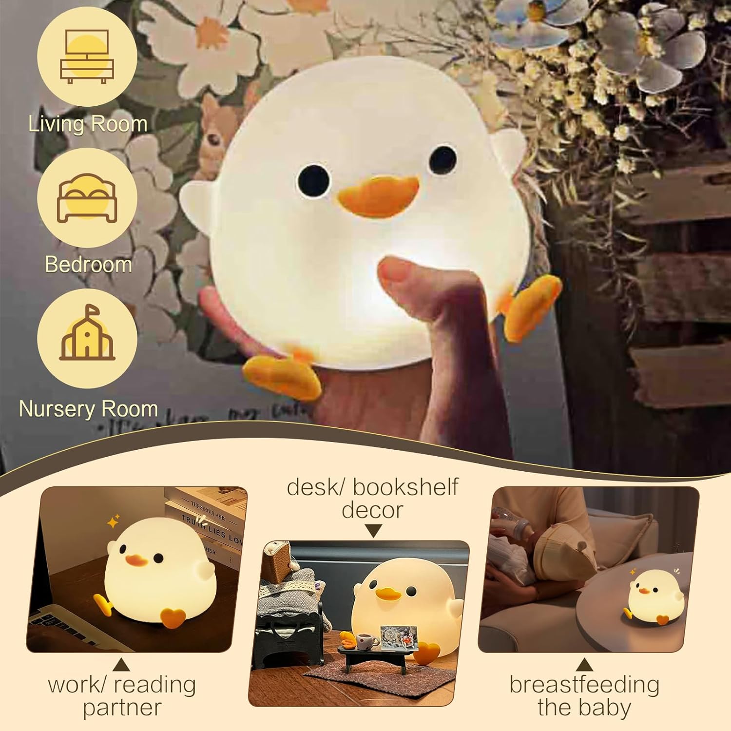 🔥LAST DAY SALE 49% OFF🦆💤Sensory Duckling Night Light⭐🎁