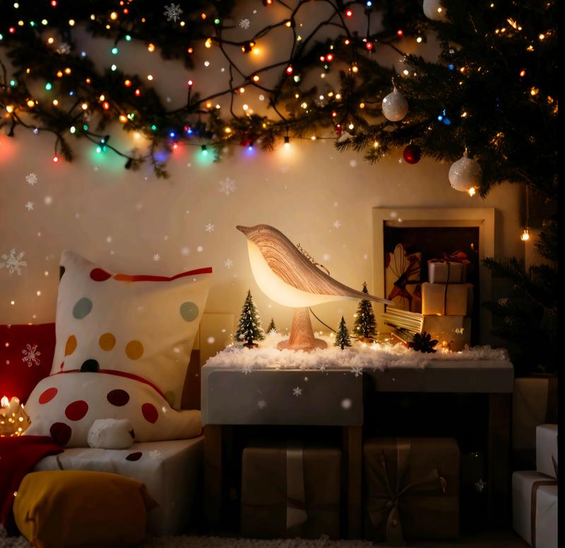Small Bird Touch Lamp, Dimmable and Cordless Bird Night Light, USB Rechargeable Touch Sensor Control Table and Desk Lamp with Aroma Diffuser Function for Bedroom