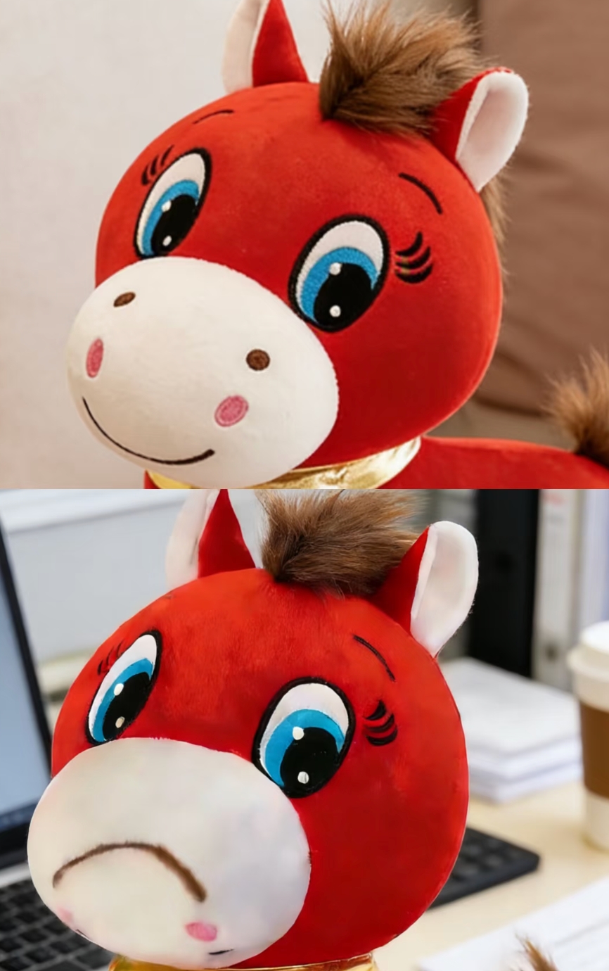 🔥LAST DAY 50% OFF🐴 2026 Year of the Horse Mascot Plush Toys: Crying Horse and Laughing Horse✨🎉