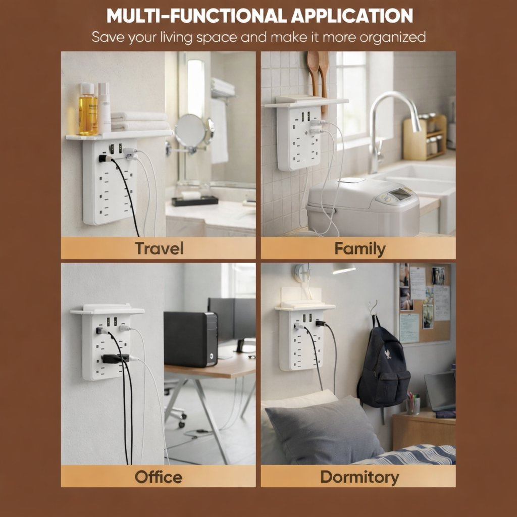 Multi-Functional Power Strip with Panel