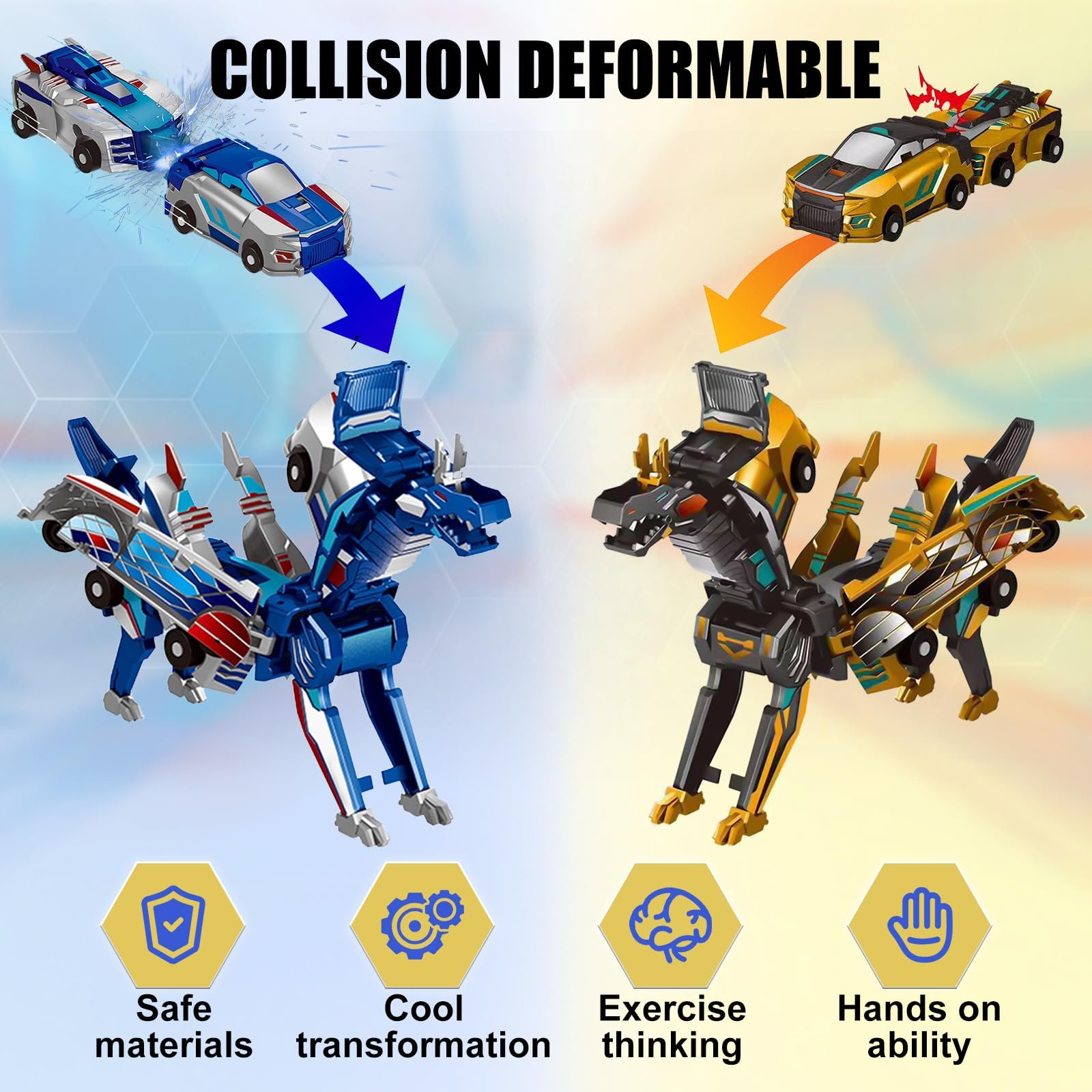 🎁✨ Collision Transforming Dinosaur Car Toy✨