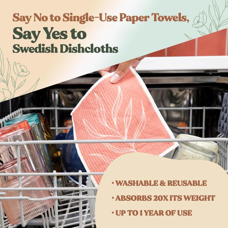 Swedish Dishcloths for Kitchen & Cleaning | 5 Pack