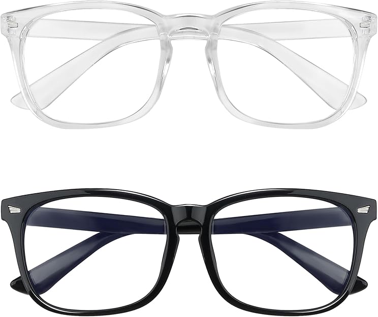 Blue Light Blocking Glasses, 2 Pack Blue Light Glasses Men, Blue Light Glasses Women Eyeglasses Bluelight Eyestrain