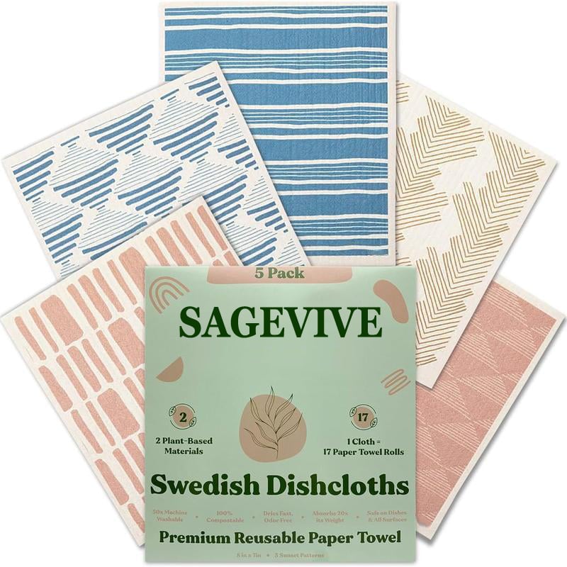Swedish Dishcloths for Kitchen & Cleaning | 5 Pack