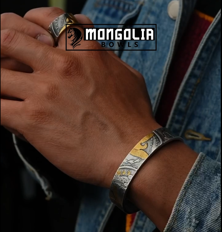 🎁Mongolia Jewelry - Mongolian Craft Handmade Morgan Silver Coin Bangle/Ring💎