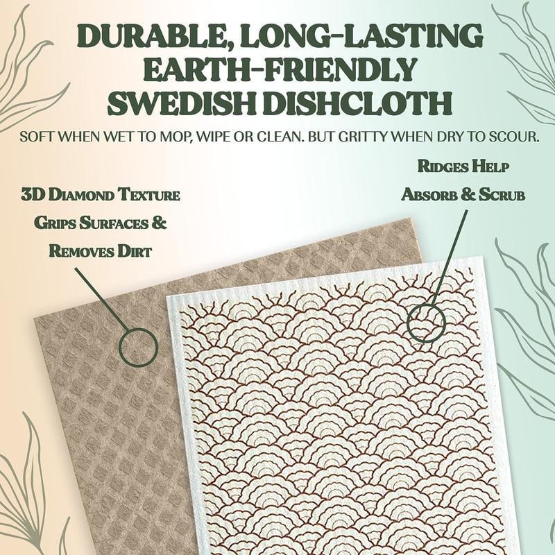 Swedish Dishcloths for Kitchen & Cleaning | 5 Pack