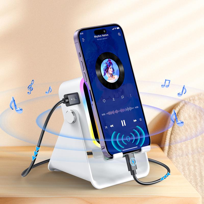 💥 FINAL TIME SALE! 40% OFF🎶📱 5-in-1 Wireless Induction Bluetooth Speaker with Adjustable Phone Stand