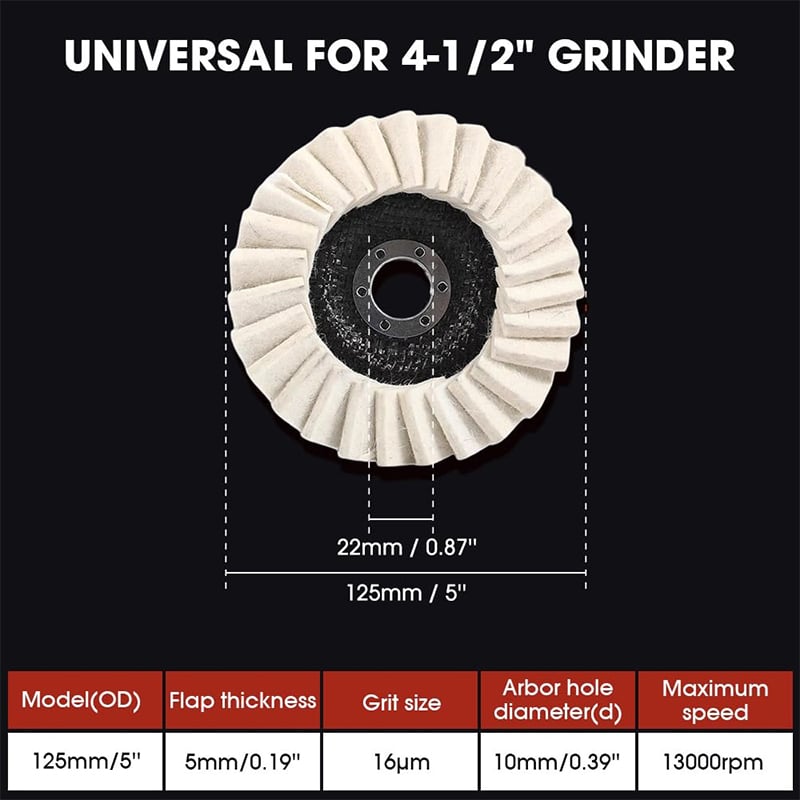 🔥Last Day 46% OFF-Premium Wool Felt Polishing Flap Disc for Angle Grinders - Mirror Finish Made Easy