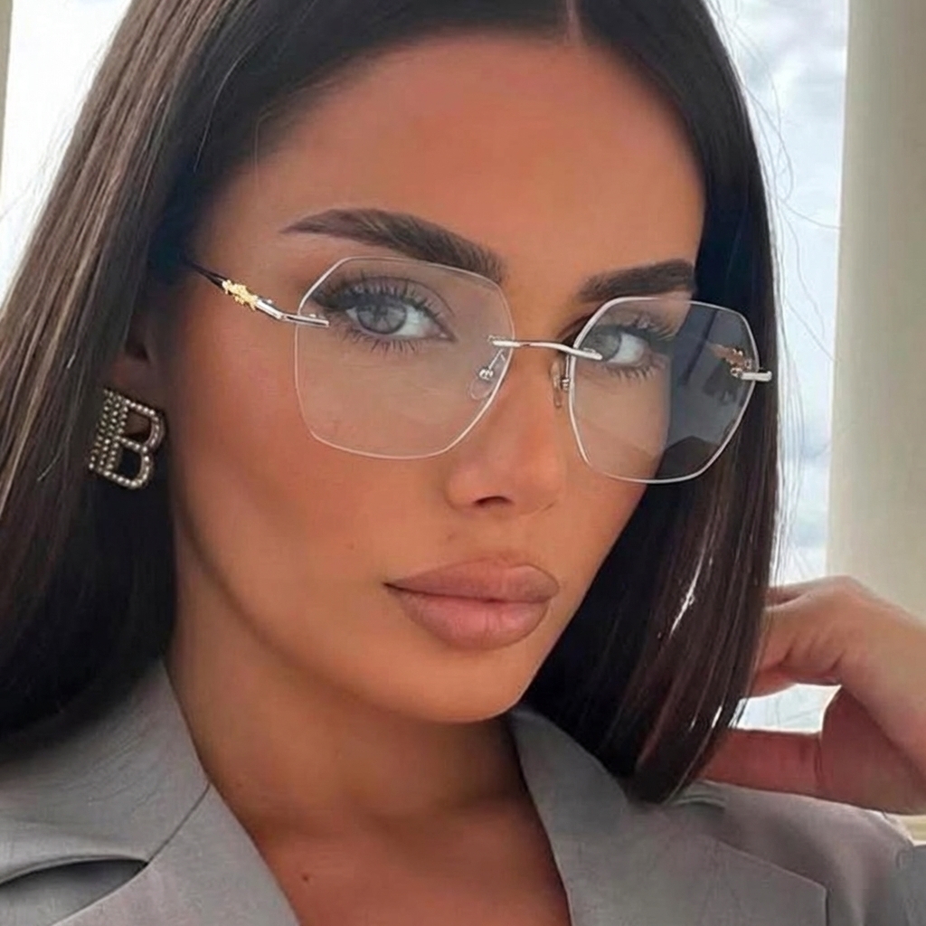 Rimless Square Glasses #kdxx-71305