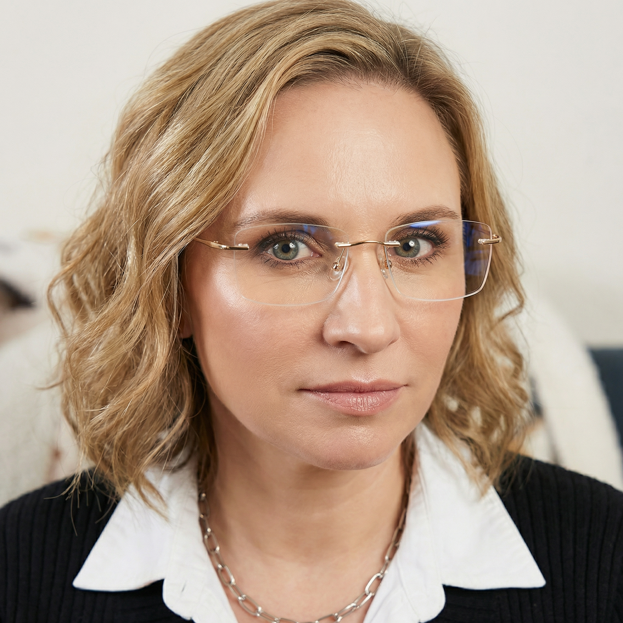 Rimless Rectangle Glasses #69-CTO2541