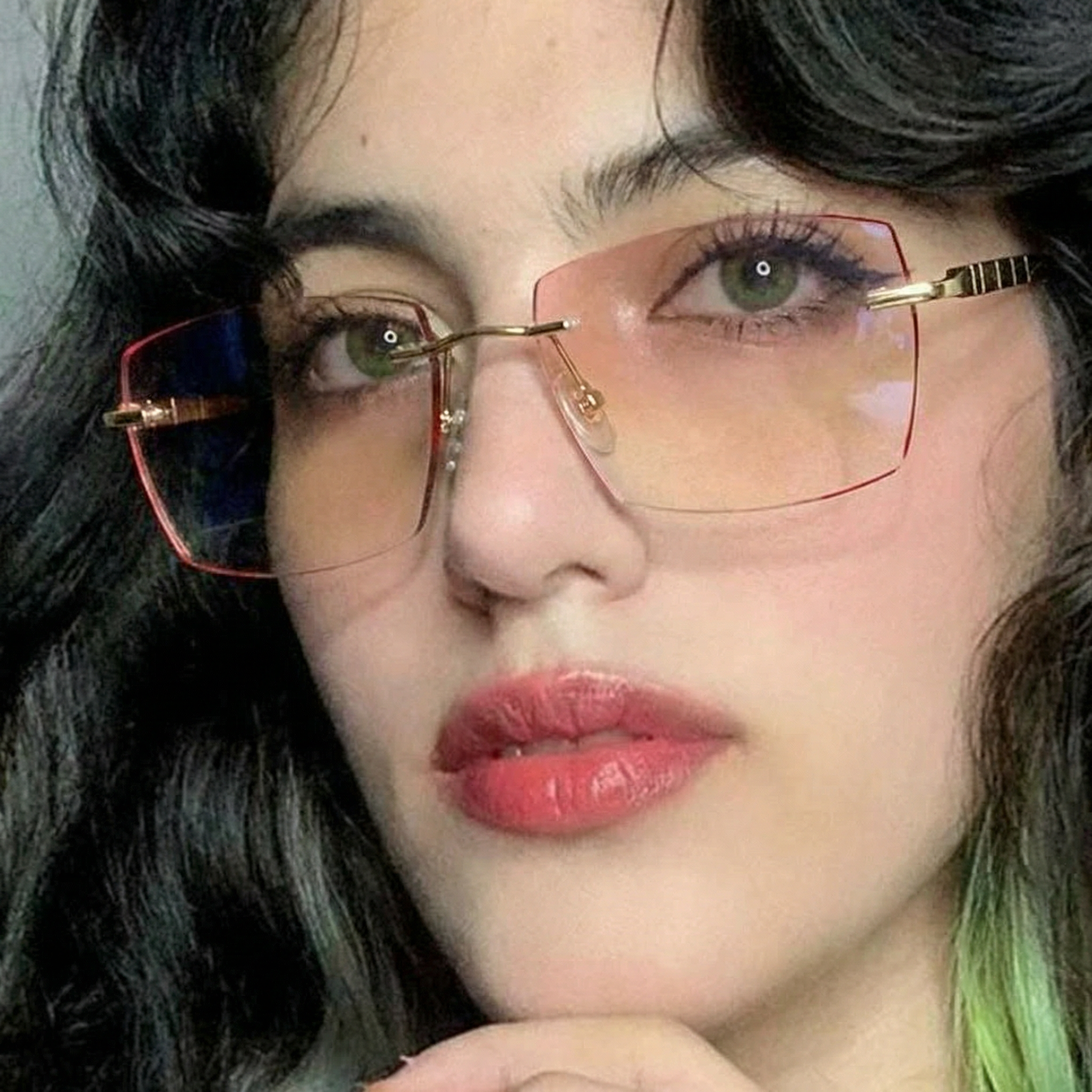 Rimless Rectangle Glasses #69-CTO2532