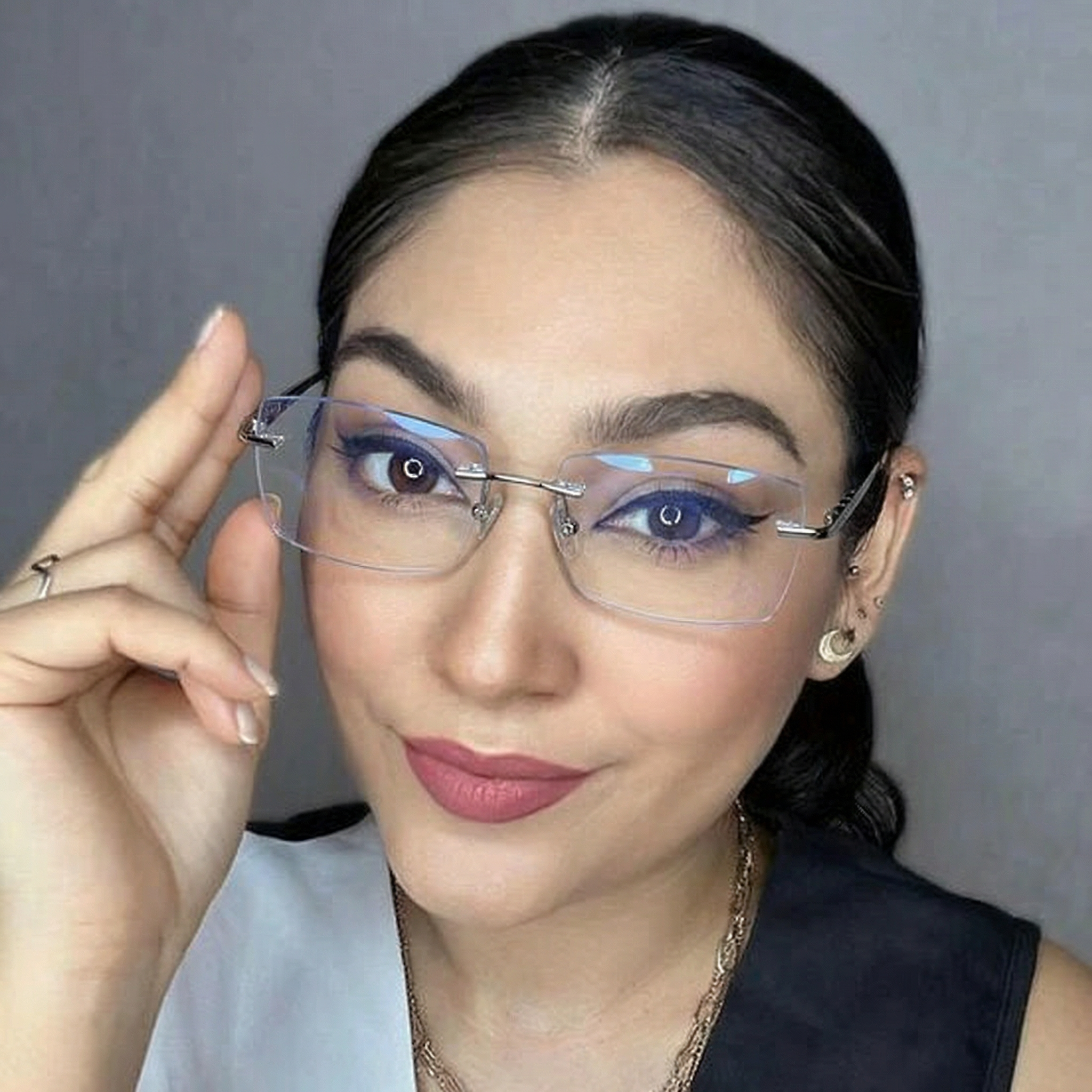 Rimless Rectangle Glasses #69-CTO2532