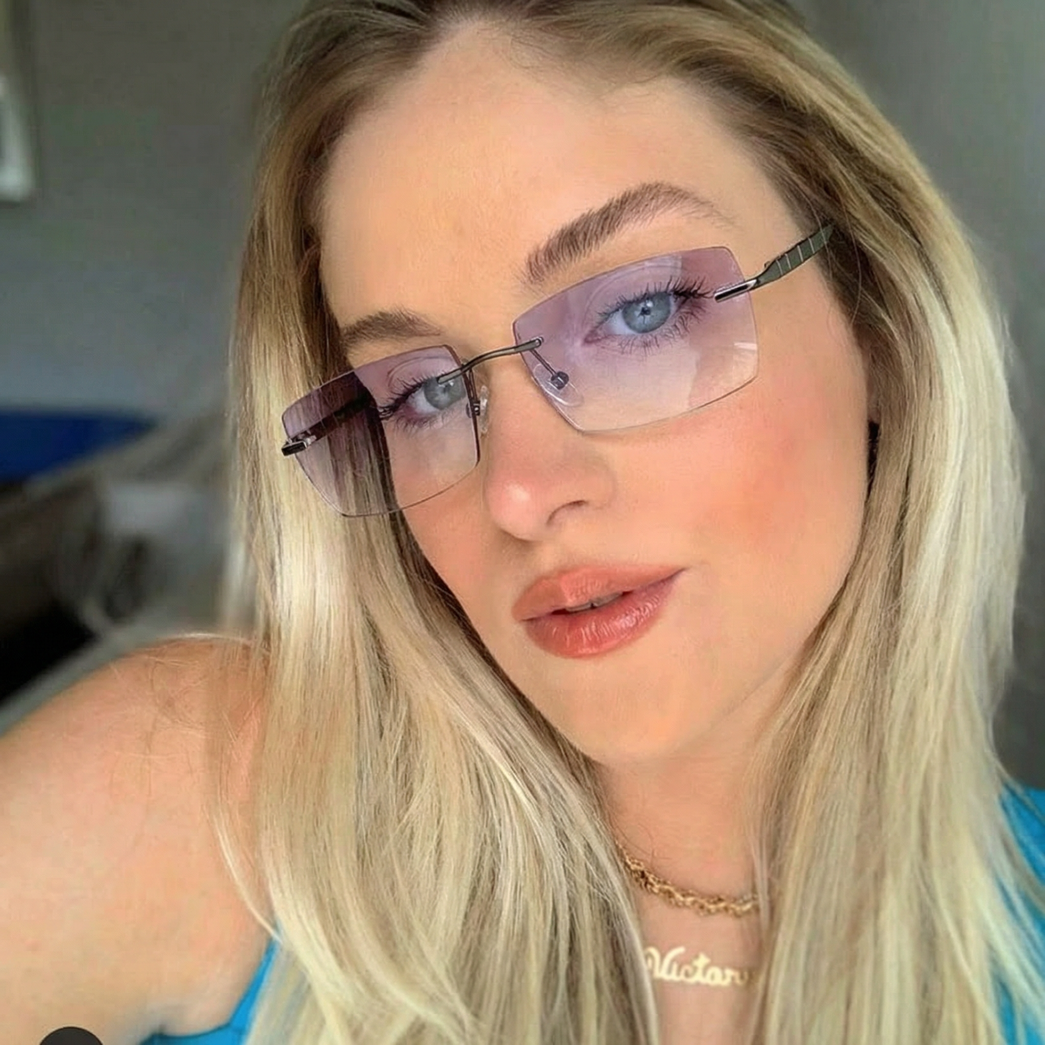 Rimless Rectangle Glasses #69-CTO2532