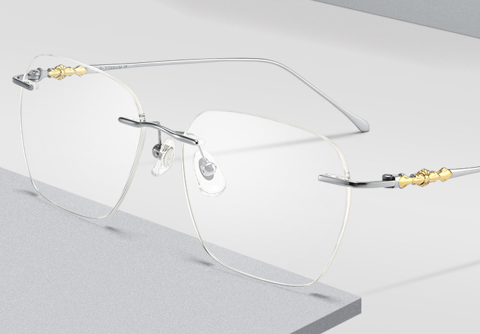 Rimless Square Glasses #kdxx-71305