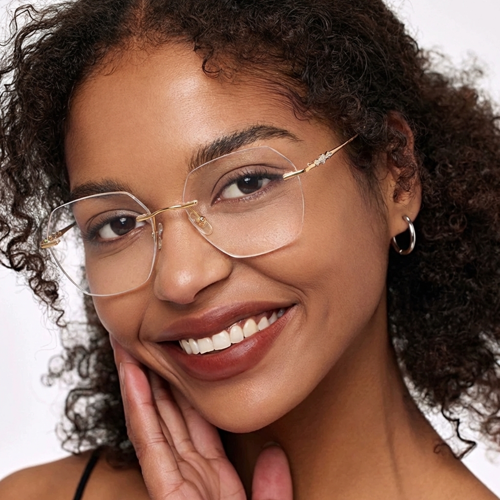 Rimless Square Glasses #kdxx-71305