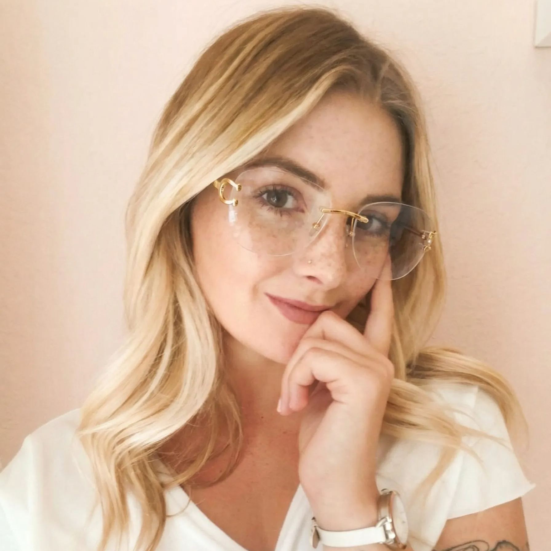 Rimless Square Glasses #69-cto2530