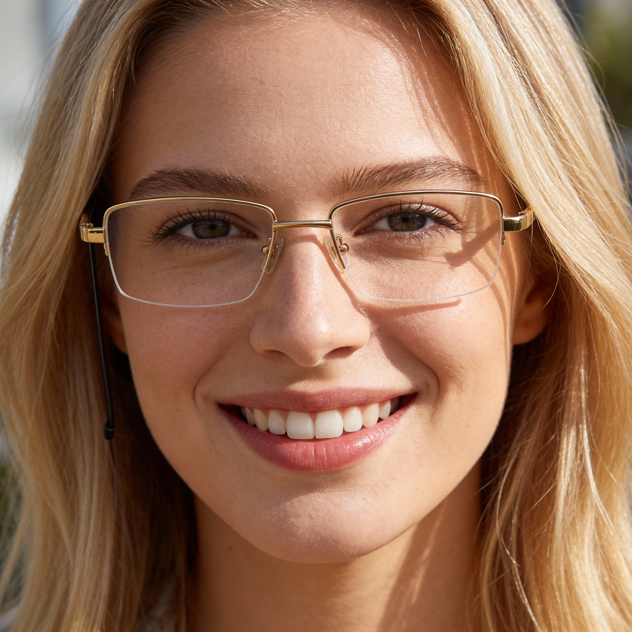 Half Rim Rectangle Glasses #69-km750-scoolglasses