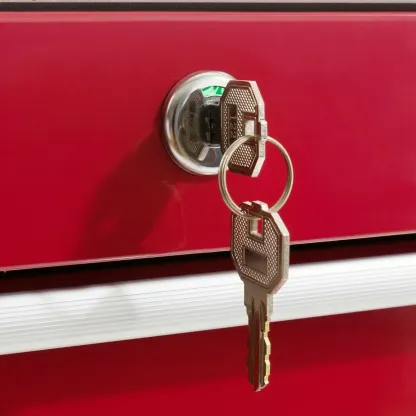 AREBOS Werkstattwagen 7 Schubladen | abschließbar, Antirutschmatten, Rot