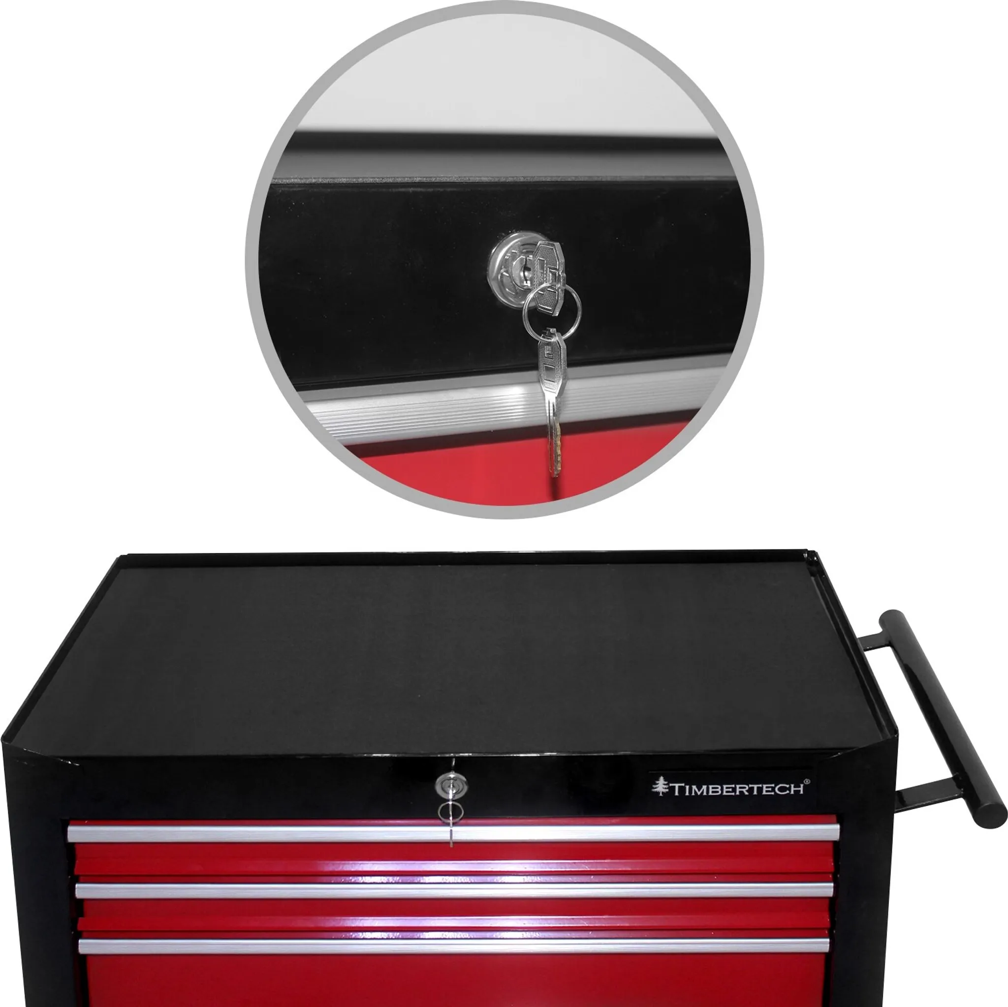 Werkzeugwagen XXL - 7 Schubladen - Rot / Schwarz