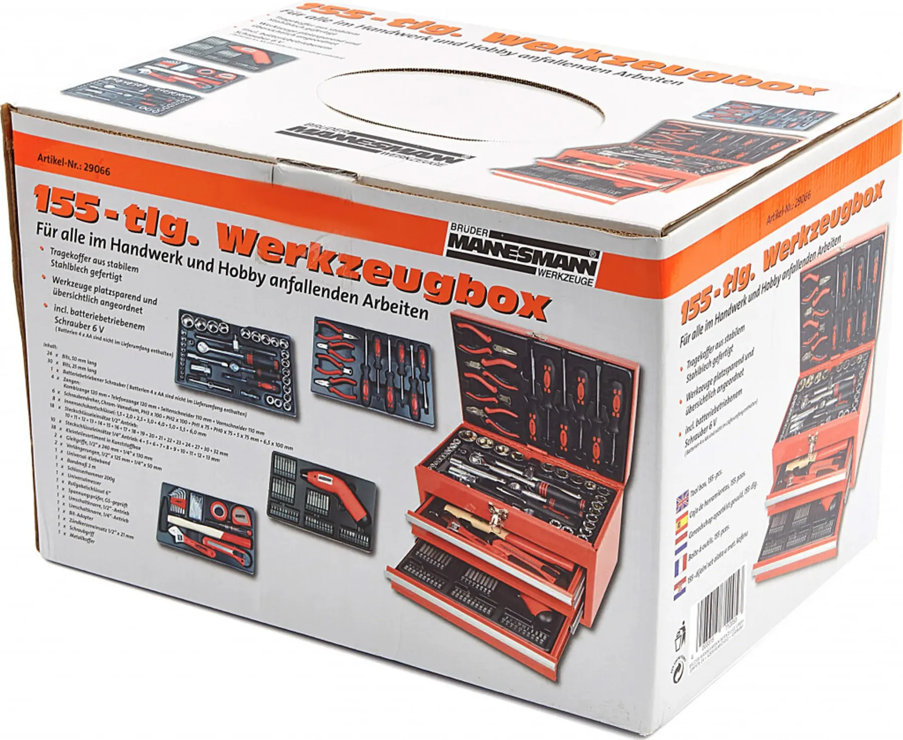 BRÜDER MANNESMANN Werkzeug-Satz 155-tlg in Werkzeugbox