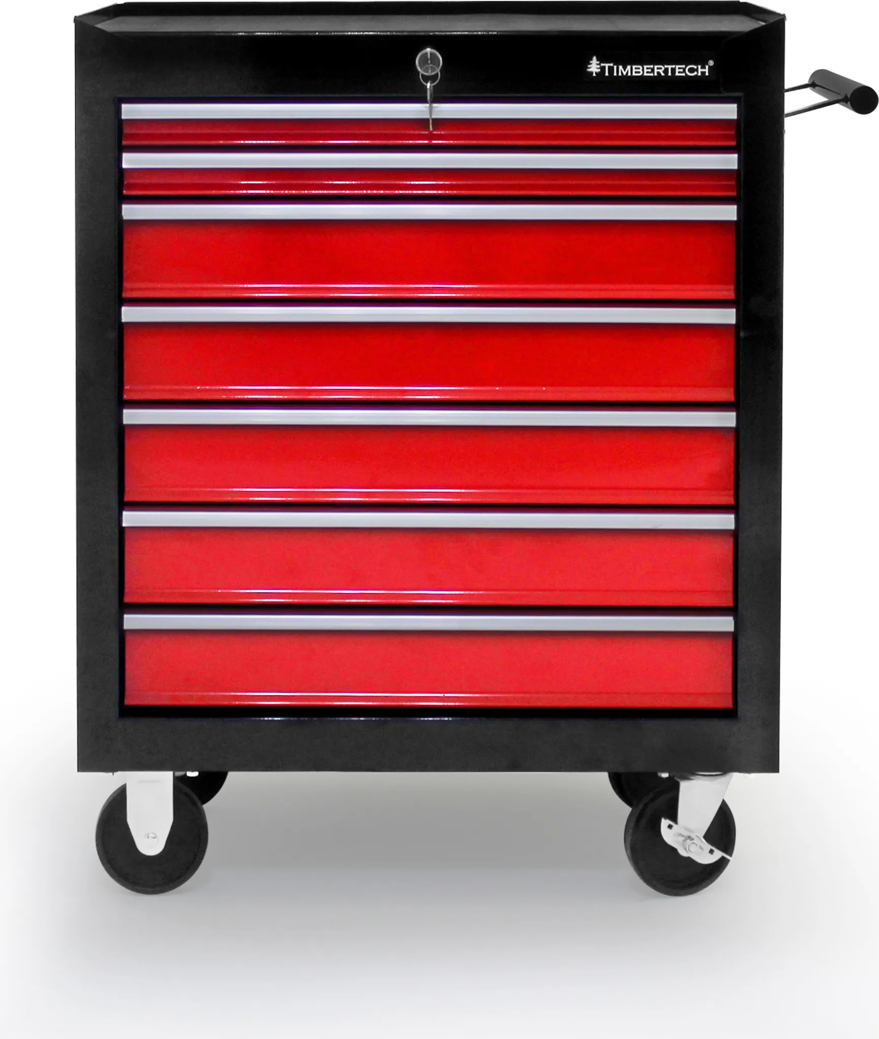 Werkzeugwagen XXL - 7 Schubladen - Rot / Schwarz