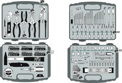 Mannesmann Werkzeugbox mit Schubladen, 163-tlg.
