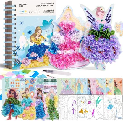 Jar Melo Poke-in 4-in-1 Diamond Painting Kits & Art Magic Princess Craft Kit Stuffers Watercolor DIY Gifts for Girls Handicraft Activities Back to School Embroidery Design Set