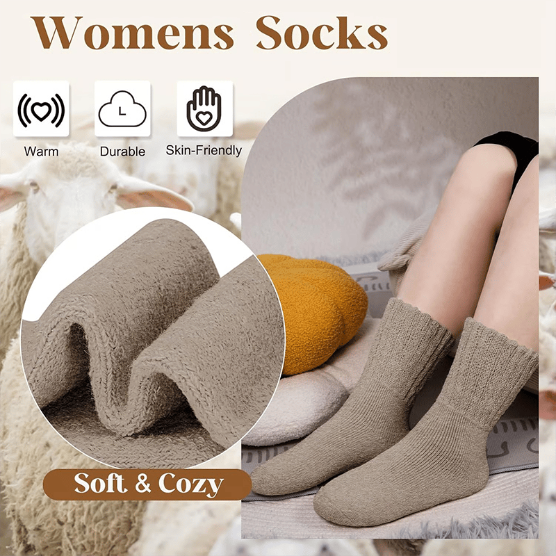 🏆 5 Pairs Women's Solid Mid-calf Socks