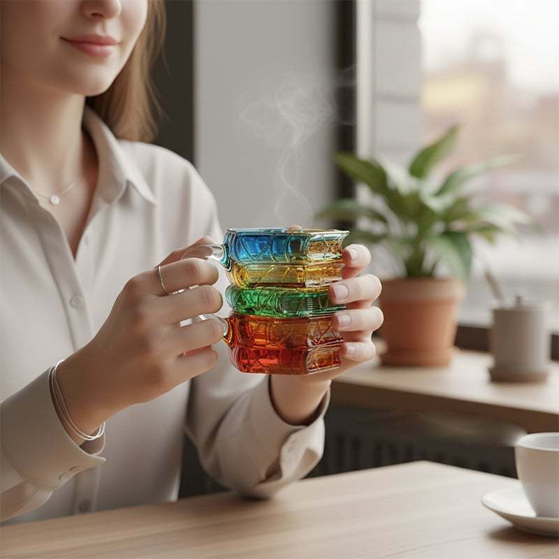 Hand-painted Book Coffee Cup