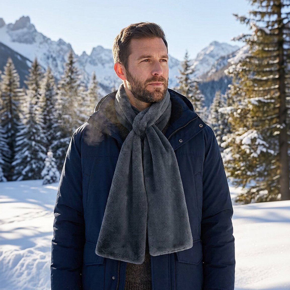 ❄️ Faux-Fur Pull-Through Scarf with Hidden Pocket