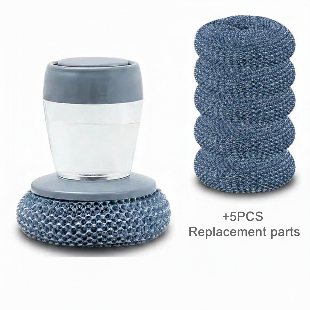 🧽 Comfort Grip Soap Dispensing Kitchen Scrub