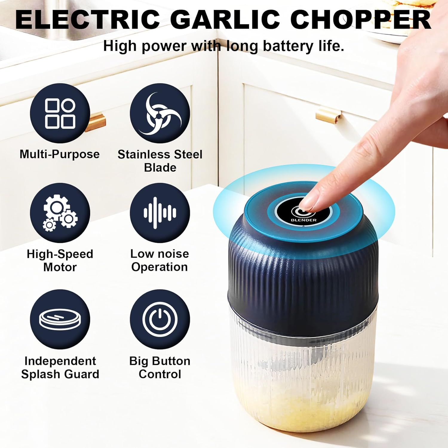 🔥 Electric Garlic Chopper, Mini Portable Veggie Cutter
