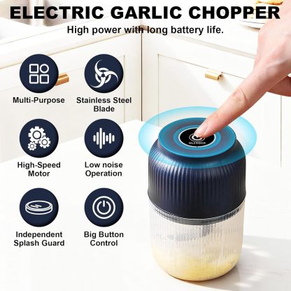 🔥 Electric Garlic Chopper, Mini Portable Veggie Cutter