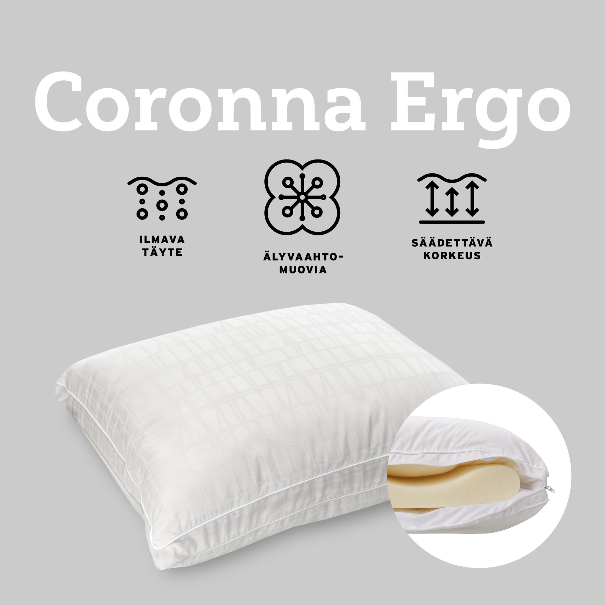 Coronna ergonominen tyyny-Finlayson