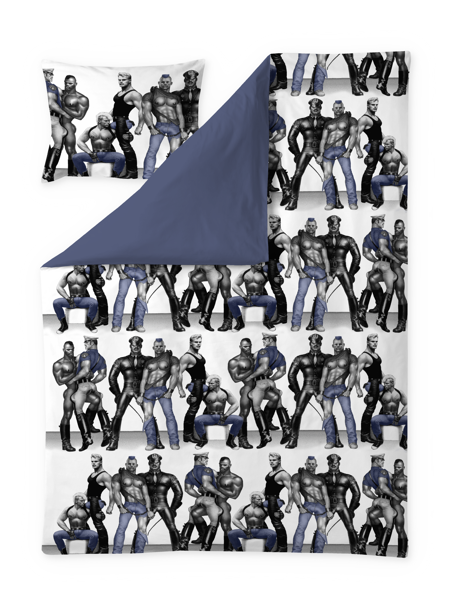 Tom of Finland Blue Squad satiinipussilakanasetti-Finlayson