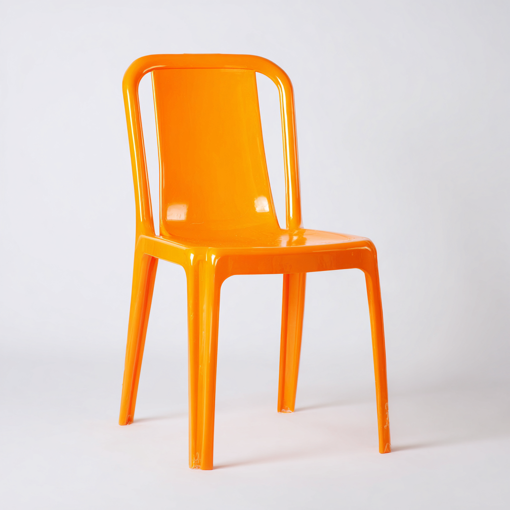 Chaise de jardin en plastique 44x50x82 cm - orange - style moderne-Warmthza