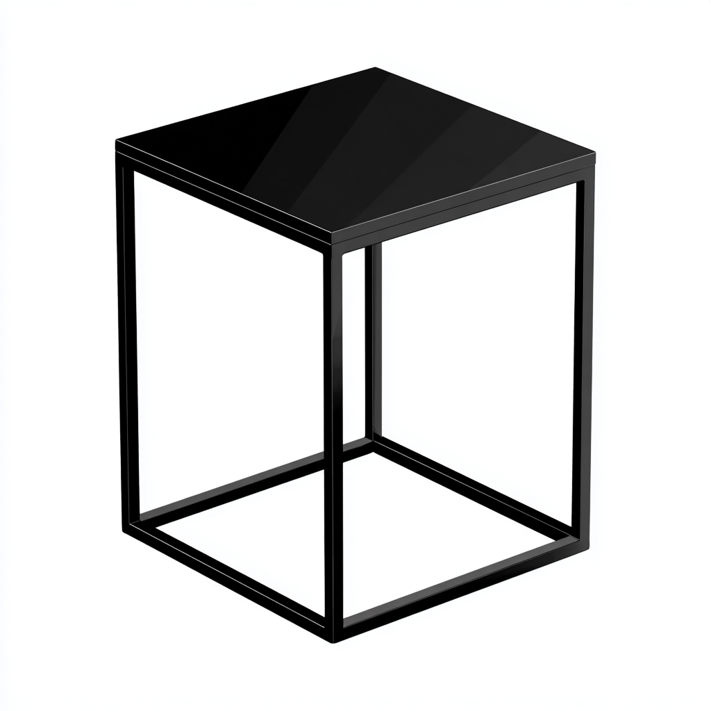 Table basse de jardin carrée en métal 45x45x50 cm - noir - style minimaliste-Warmthza