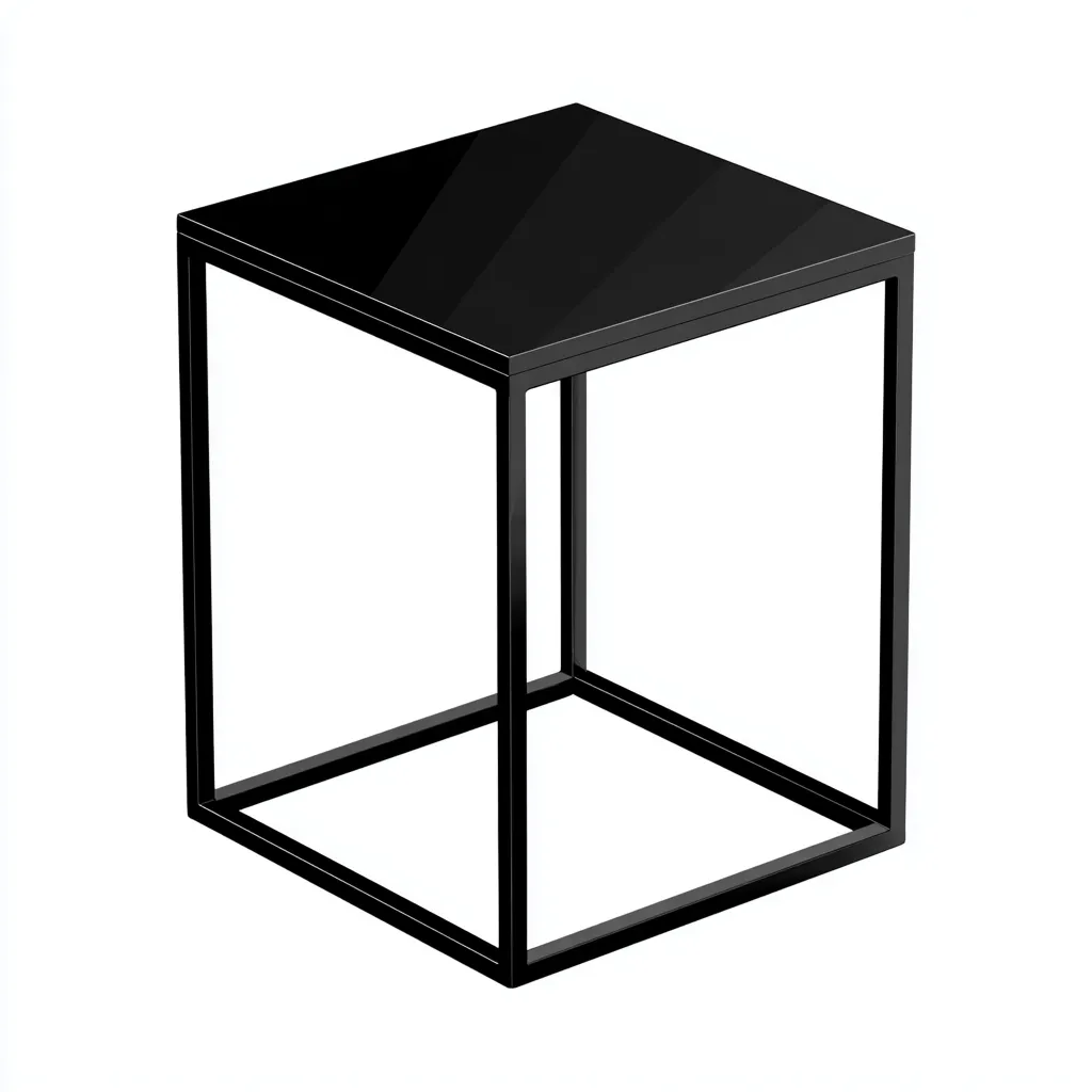 Table basse de jardin carrée en métal 45x45x50 cm - noir - style minimaliste-Warmthza