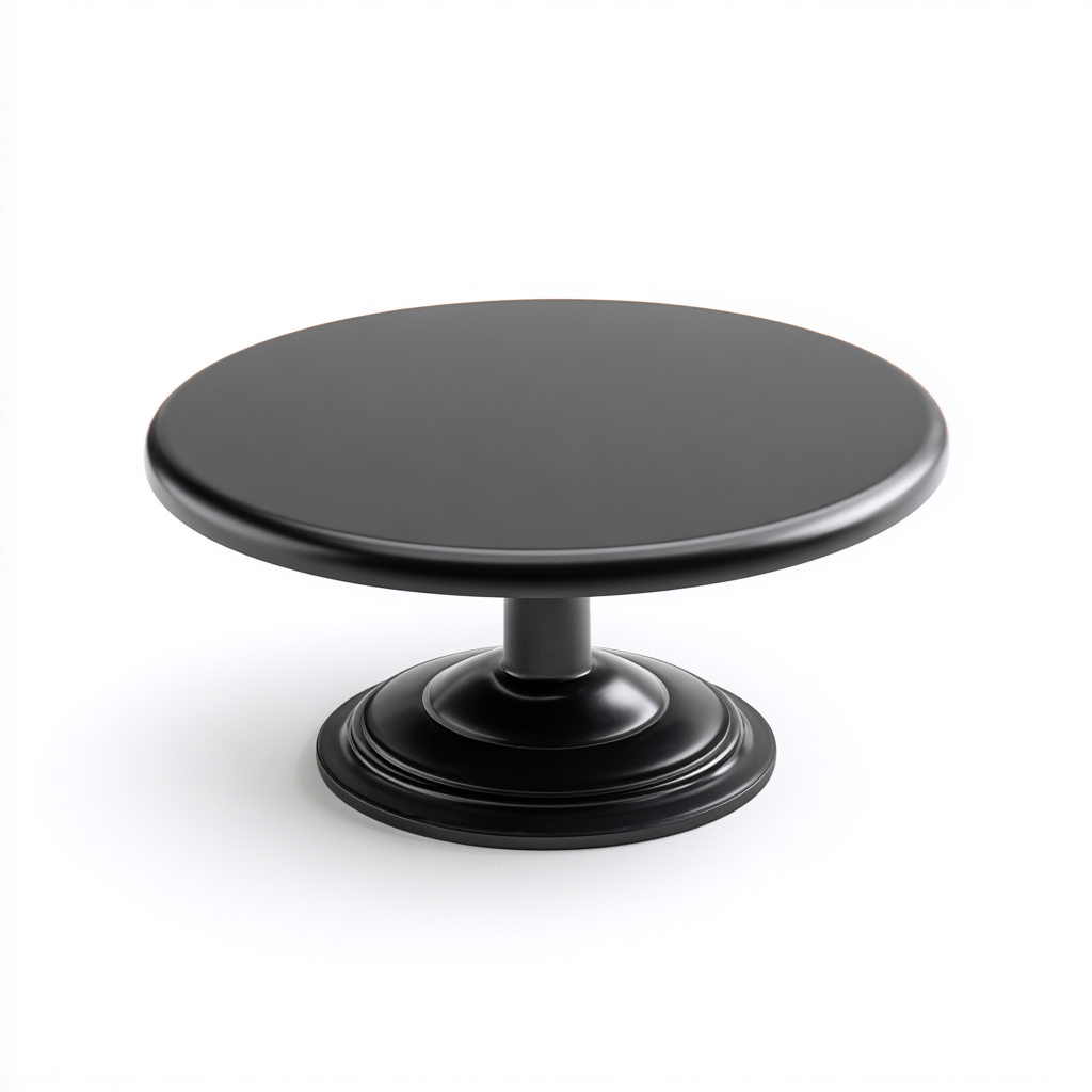 Table basse de jardin ronde plastique 50 cm - noir - style classique-Warmthza