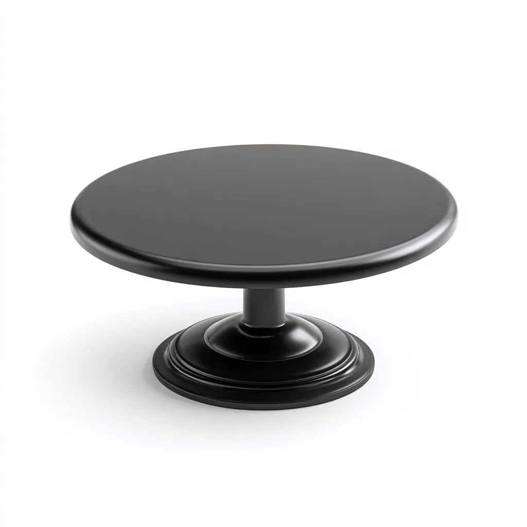 Table basse de jardin ronde plastique 50 cm - noir - style classique-Warmthza