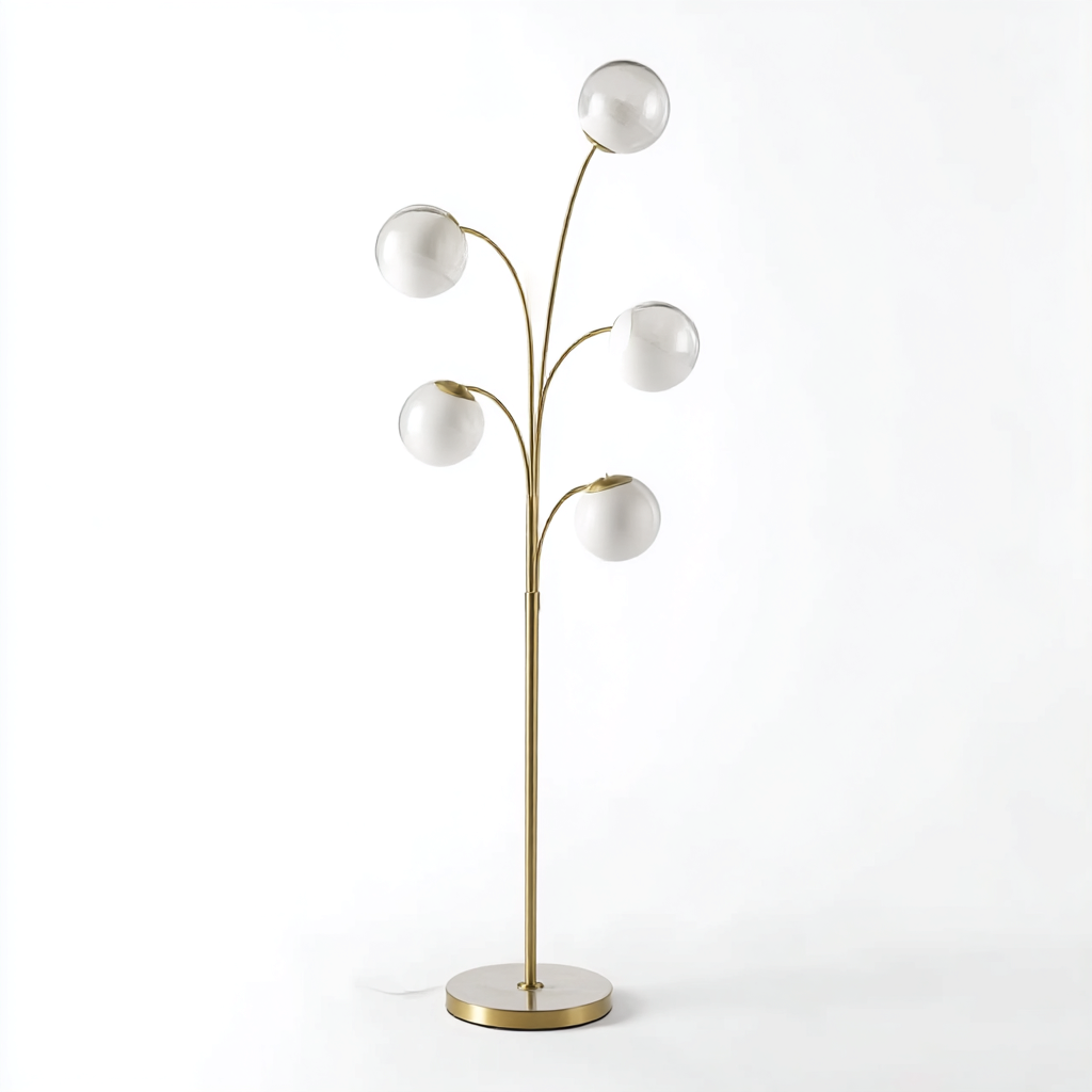 Lampadaire en métal 50x50x180 cm - doré-blanc - style moderne décoratif-Warmthza