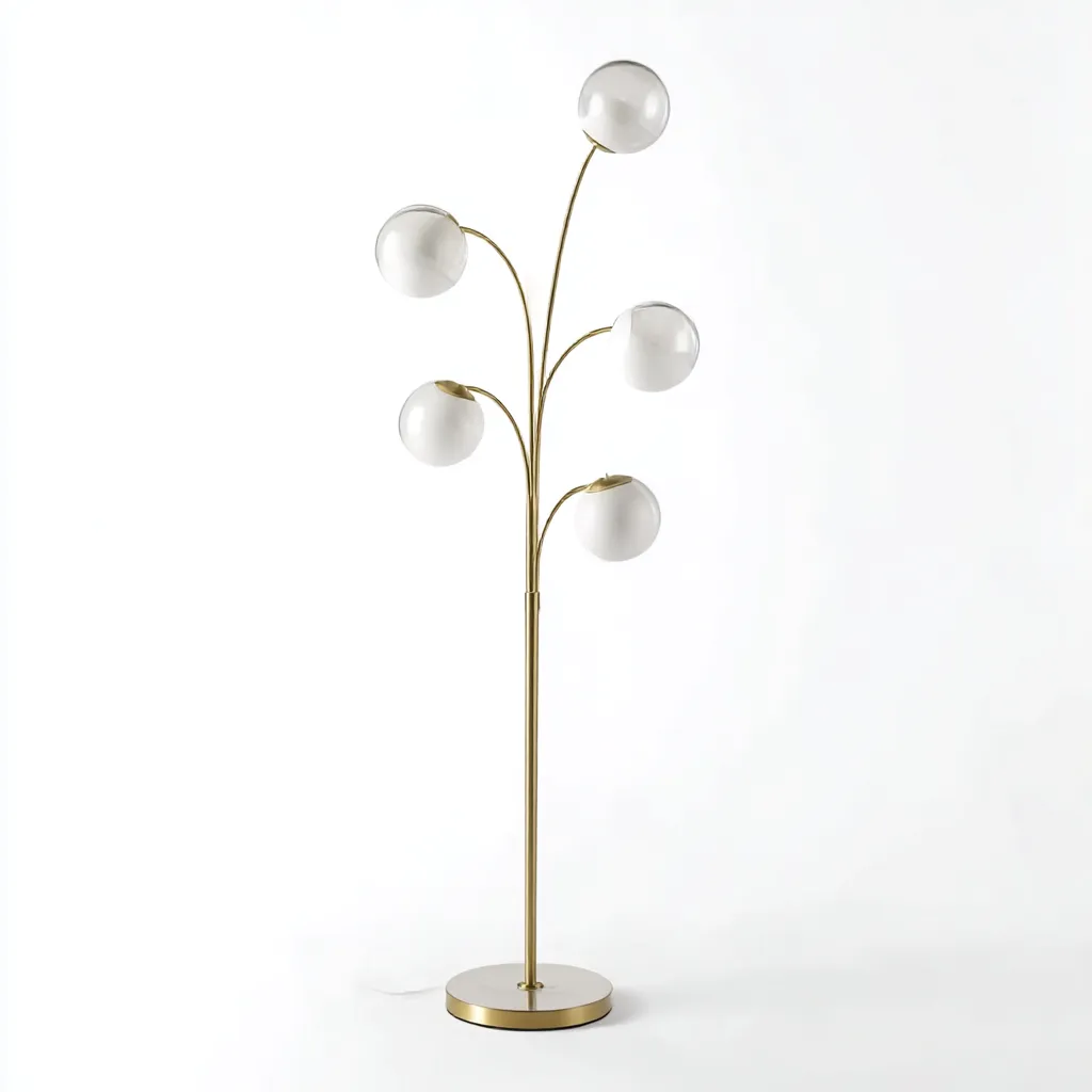 Lampadaire en métal 50x50x180 cm - doré-blanc - style moderne décoratif-Warmthza